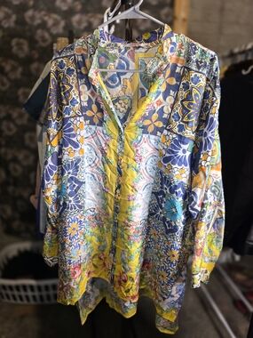 Johnny Was Braemar Kita Tunic - 100% Silk - Large